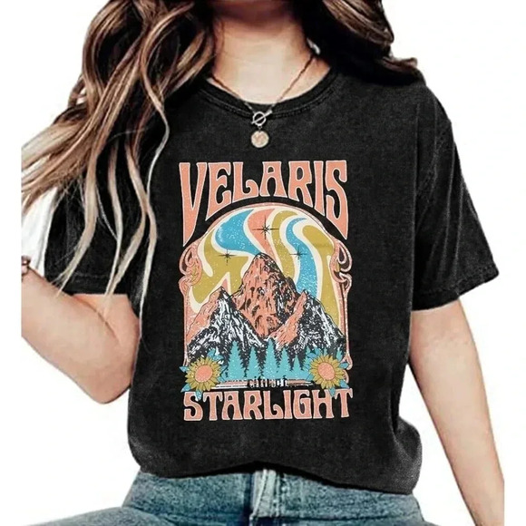 women's Polyester  blend Vintage TShirt Velaris City of Starlight Shirt Book - Picture 2 of 9